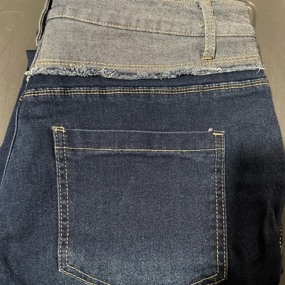 Dark Blue Denim Jeans 2-tone